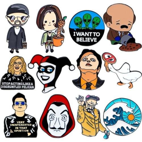 DZ1325 Novel Figures Enamel Pins Badge Brooch Backpack Bag Collar Lapel Decoration Jewelry Gifts for Friends