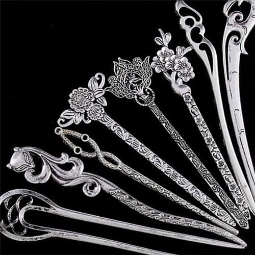 Korean Fashion 1 Pcs Vintage Women Hair Sticks Pins Elegance Alloy Geometric Girls Headbands Lady Gift Barrettes Hair Clip