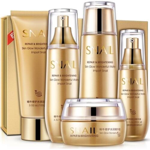 Snail Deep Moisturizing Face Cream Professional Brand The Snail Cosmetic Skin Products Suit Travel Set Samples Five Face Care