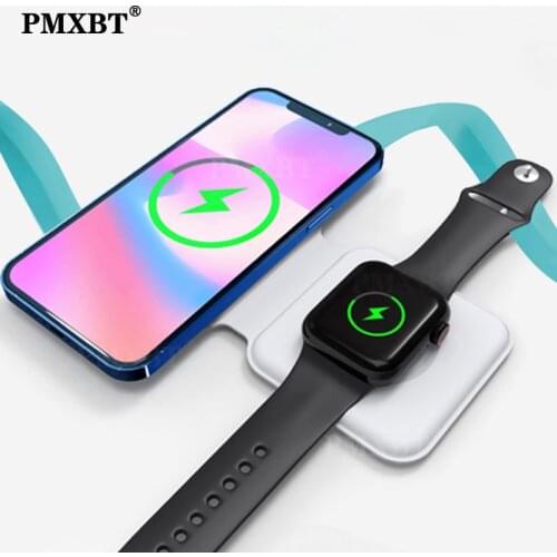 2 in 1 For Mag Duo safe Charger Magnetic Wireless Folding Charge For iPhone 12 Pro Max 11 X IWatch Airpods 2/3 15W Fast Charging