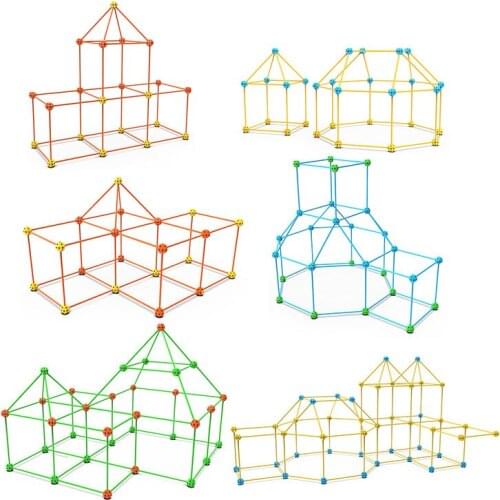 Kids Construction Fort Building Castles Tunnels Tents Kit DIY 3D Cultivation Play House Building Assemble Toys Children Gifts