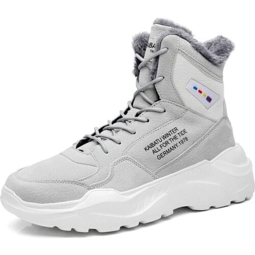 New 2021 Fashion Men Boots Fur Men Snow Boots Couple Keep Warm Winter Shoes Comfortable Botas Hombre Outdoor Men Sneakers