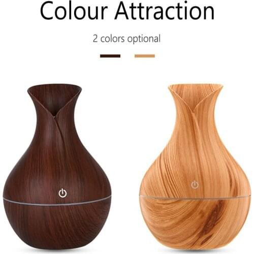 New Car Wood Grain Humidifier Ultrasonic Diffuser Car Aromatherapy Machine Household Vase Air Purification Round Humidifier