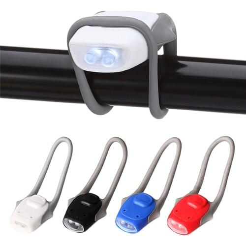 New Style Universal LED Waterproof Bycicle Front Light Headlamp Silica Gel Fixed Gear Headlight Bike Safety Warning Lamp#288823