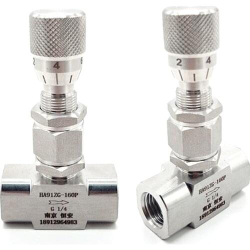1/8" 1/4" 3/8" 1/2" BSP NPT Female Bulkhead 304 Stainless Steel Shut Off Needle Valve Flow Mirco Regulating Metering