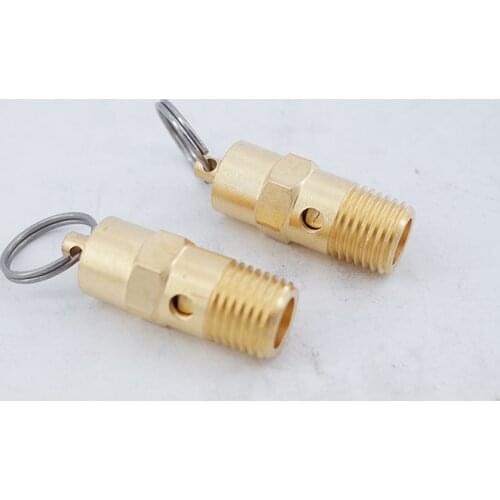 Brass Pneumatic Safety valve pull ring 100psi/125psi/150/160psi adjustable air pressure relief valve vent male 1/4 NPT thread