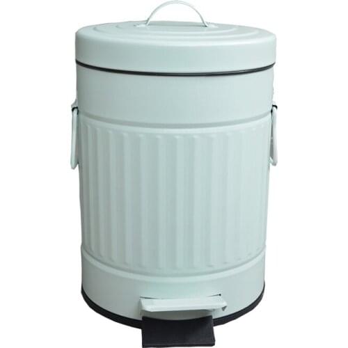Simple and fashionable iron covered dustbin fashionable and exquisite large capacity household paper basket