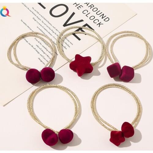 Hot Sales Women Hairband Elastic Hair Band Rubber Headband Star Round Heart Scrunchie For Women hair accessories QY123048