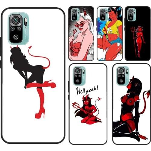 Sexy Devil Woman For Xiaomi Redmi Note 9 Pro Note 10 Pro 7 8 9S 8T Back Cover For Redmi 9T 9C 9A K40 Case