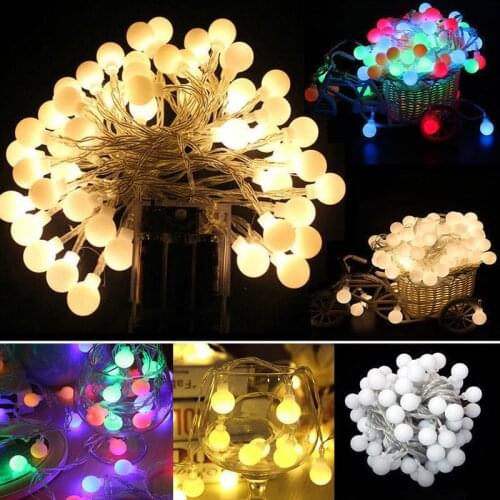 Battery Power Balls LED Fairy String Light Waterproof Outdoor Lamp Christmas Holiday Wedding Party Xmas Light Decor 1.5/3/4.5/5M