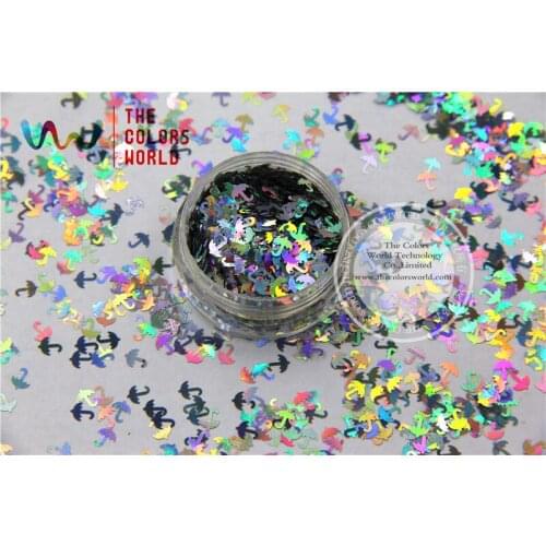 TCA100 Laser Silver Color umbrella 5MM Size Glitter dust ,Specular luster glitter for nail,tatto,Art decoration and others