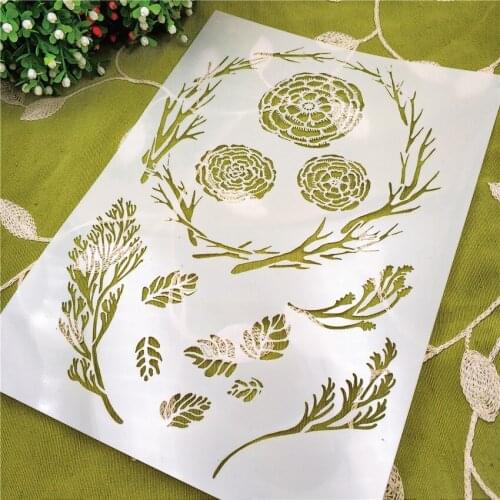 21*29.5 bush grass scrapbook stencils spray plastic mold shield DIY cake hollow Embellishment printing lace ruler Easter