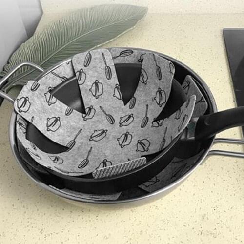3pcs/set Pot & Pan Protectors Gray Print Divider Pads to Prevent Scratching Separate and Protect Surfaces for Cookware