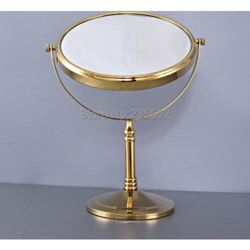 Gold Brass 8" Makeup mirror 1:1 and 1:3 magnifier 360 degree Cosmetic Mirror Bathroom Double Faced Bath Mirror Table mirror