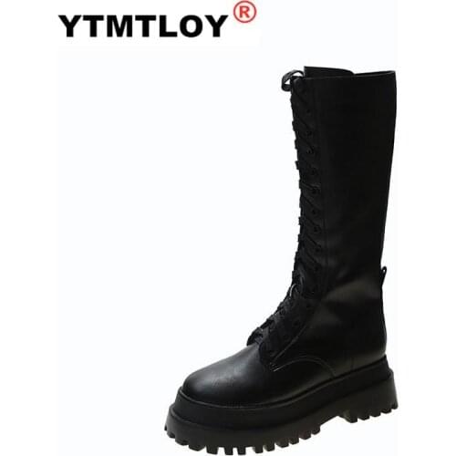 Winter Female British Wind 2020 New Joker Thick bottom Lace up Zipper Boots Short Boot Wear-resistant non-slip Women Boot