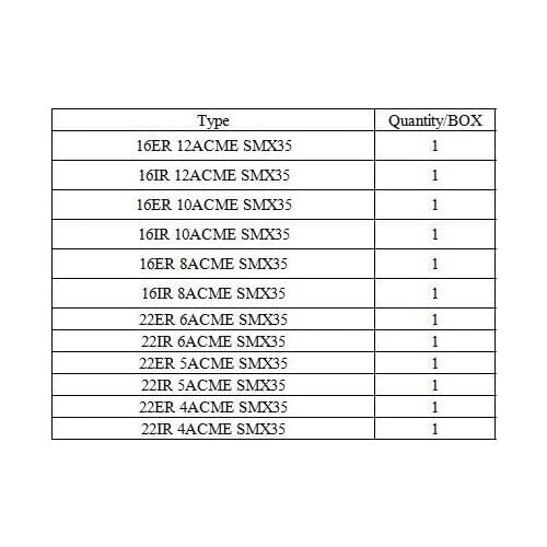 16ER 12ACME SMX35 16IR 12ACME SMX35 16ER/IR 8ACME/10ACME SMX35 22ER/IR 4ACME/5ACME/6ACME SMX35 cutter blade cnc Thread insert