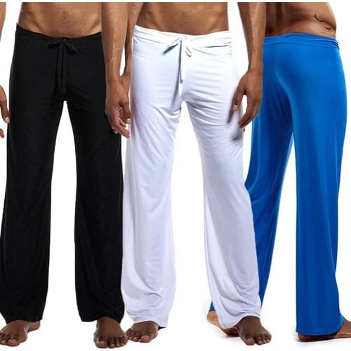 2020 Men Casual Solid Color Low-waisted Drawstring Loose Pants Running Yoga Trousers
