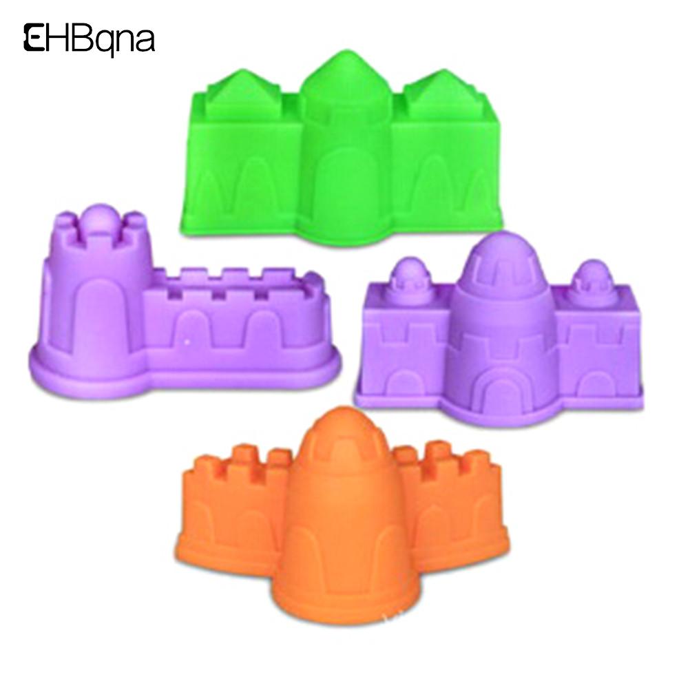 4PCS DIY Child Early Educational Toys Indoor Magic Play Sand Castle Models Building Dynamic Magic Sand Clay Model Building Toys
