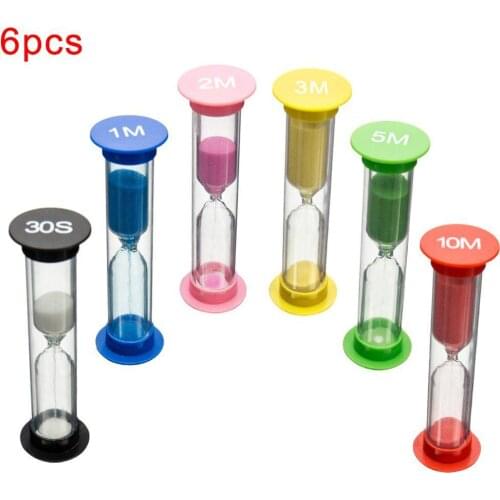 80% New Arrival 2021 6Pcs Kid 6 Colors Classroom Game Sand Clock Timer Hourglass Sandglass Home Decor