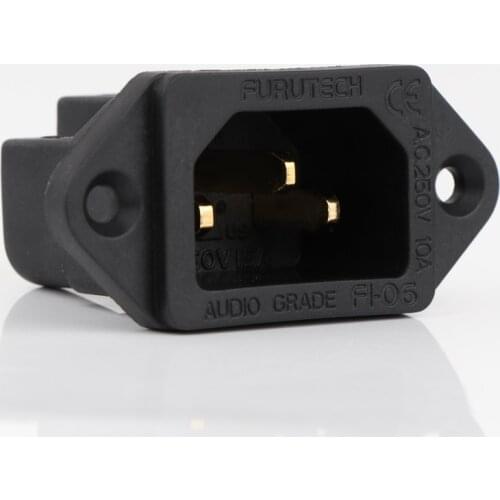 2pcs AC FI-06(G) IEC Inlet Socket pure copper Gold Plated HIFI Power