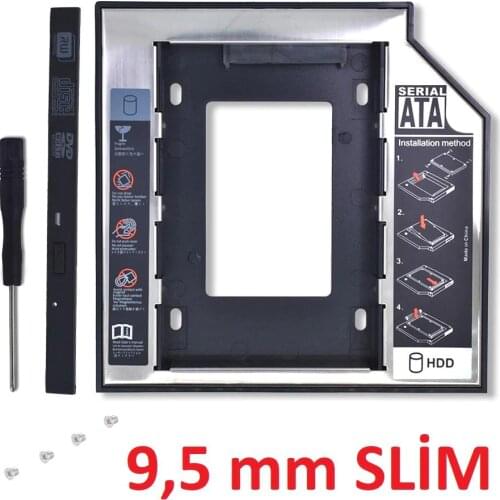 Alfais 4716 2nd HDD Caddy 12.7mm 9.5mm SATA 3.0 2.5 ''HD Hard Disk Drive Enclosure SSD Case Box For Laptop CD-ROM DVD-ROM Optica