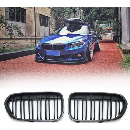 Car Dual Slat Matte Black Front Kidney Grilles Set For-BMW F52 1-Series 2018-2021