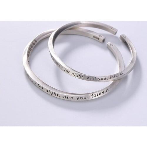 999 Sterling Silver Twisted simple Mobius couple Bracelet Gift original solid open mens and womens Bracelet