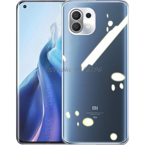 Case For Xiaomi Mi 11 5G Case Funda Silicone Transparent Back TPU Cover Telefone Protector For Xiaomi 11 M2012K11C Black Bumper