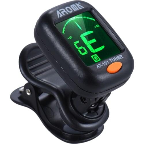 AROMA AT-101 Digital Clip-on Electric Guitar Tuner Foldable Rotating Clip High Sensitivity Ukulele Guiatr Parts & Accessories