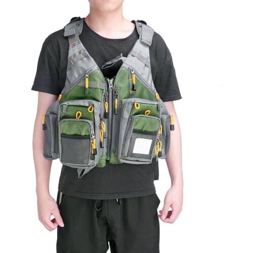 Breathable Fishing Vest Quick Dry Fish Vest Fishing Life Jacket Outdoor Hunting Multi-Function AdjustableMulti-pocket Waistcoat