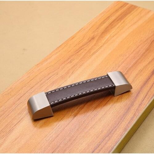 European Leather Handle Knobs Door Knobs Pull For Furniture Cabinet Chest Drawer Suitcase Handle Furniture Hardware