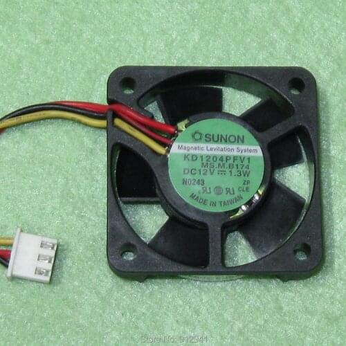 B60 SUNON KD1204PFV1 4010 40mm x 40mm x 10mm Cooler Cooling Fan DC 12V 1.3W 3Wire 3Pin Connector