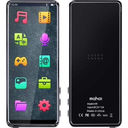 M9 Bluetooth5.0 MP4 Player 4.0 Inch Full Touch Screen FM Radio Recording E-book Music Video Player Built-in Speaker