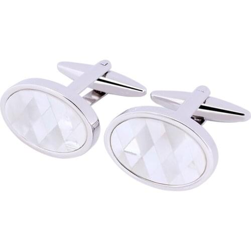 White Pearl Assembly By Handmade Mens Formal Suit Shirts Wedding Dating Cuff Links