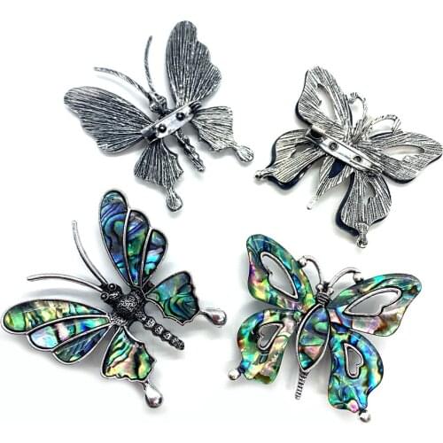 Natural Abalone Shell Pendant Butterfly Necklace Pendant Brooch Classic Ladies Jewelry Accessories Handmade DIY Jewelry Trend