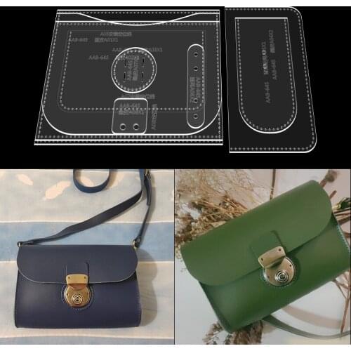 New acrylic version type drawings leather art paper pattern templat womens shoulder bag DIY handmade leather