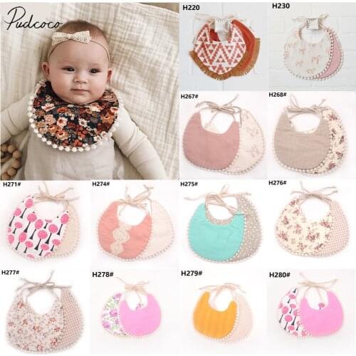 New Fashion Infant Baby Girl Boy Bib Kid Toddler Dinner Feeding Tassel Double-deck 100% Cotton Linen Burp Cloths Saliva towel