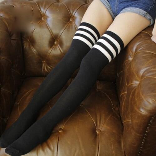 PEONFLY Three long barrel Overknee Full Cotton Woman thigh high knee funny women female hosiery sexy stockings
