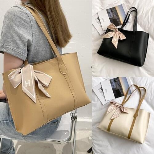 Women Casual Large Capacity Shoulder Bags Fashion Bow Tote Bags Simple Underarm Shopper Bags for Ladies Travel Handbag Wallet