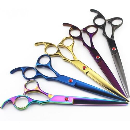 Professional Japan 440c 7 inch Pet dog grooming hair scissors Cutting Barber makas haircut scissor shears Hairdressing Scissors