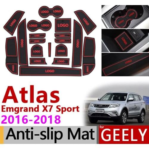 Anti-Slip Gate Slot Mat Rubber Coaster for Geely Atlas Geely Emgrand X7 Sport 2016 2017 2018 2019 NL-3 NL3 Accessories Stickers