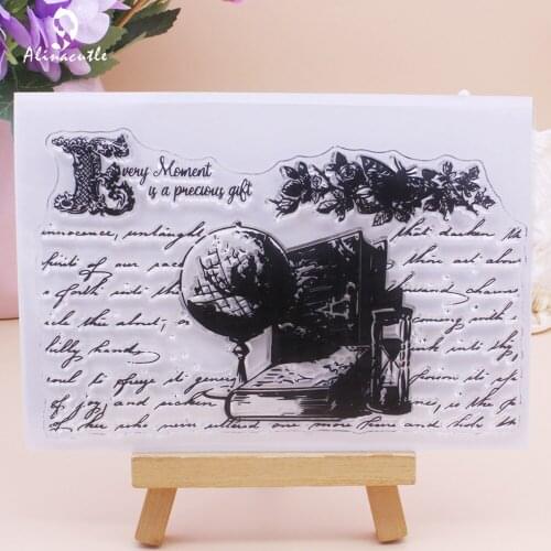 Alinacutle Clear Stamps Vintage Story Background Scrapbooking Handmade Card Paper Craft Rubber Transparent Silicon Stamps