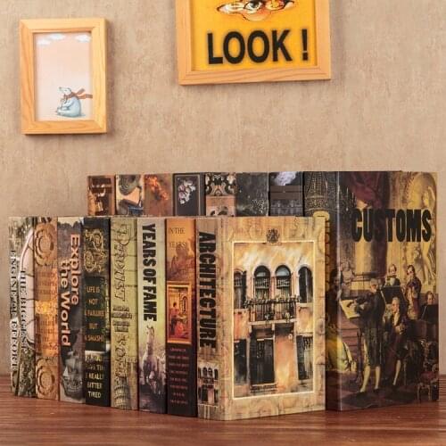 Crafts Arts Home decoration wholesale 8PCS Crafts Arts Vintage fake book Semi manual decorative props box simulation model