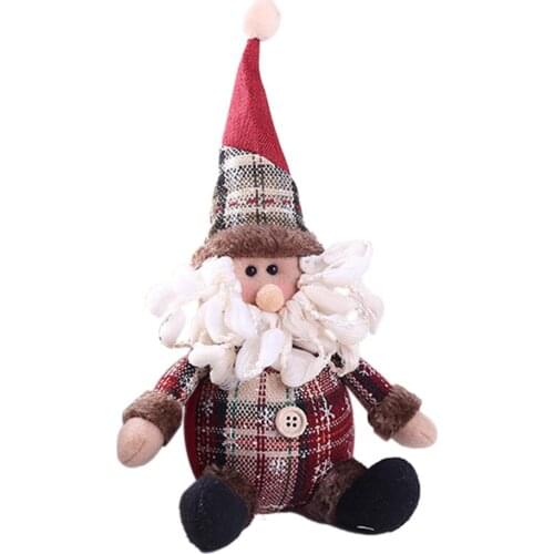 Christmas Home-Decor Cute Santa Snowman Deer Shaped Doll Merry Christmas Gift Tree-Decoration Hanging Ornament