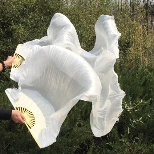 2019 1 pair 1.8m*0.9m belly dance silk fan veils Colour 11