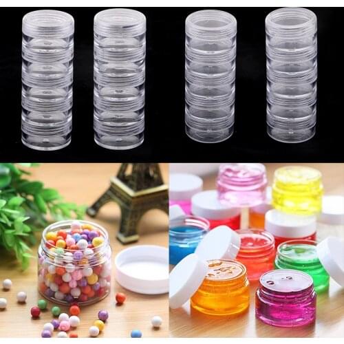 Stackable Screw Top Jar Stacking Container Balm Crafts Cream Glitter Beads Jewelry for Work Shop Home School Office -10 Box