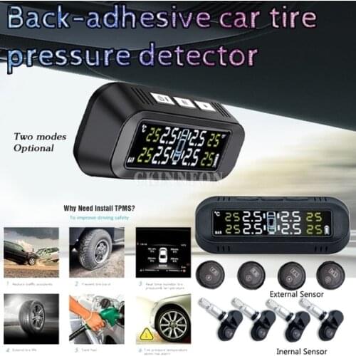 50Pcs/Lot Tire Pressure Monitoring System Automotive Car Solar Wireless Temperature Security Alarm Tyre Pressure Sensor Monitor