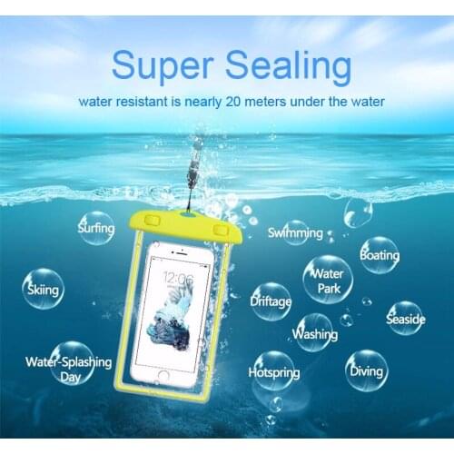Waterproof Durable Waterproof Bag Noctilucent Underwater Case For iPhone 4 4s 5 5S 5C 6S 6S 7 Plus iPod Touch 5 Phone Back Cover