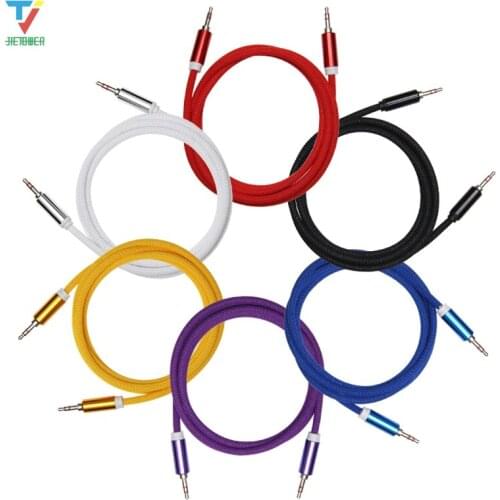 Good Quality AUX Textile Durable 3.5mm Male To Male Audio Cable Plug Audio Cable for Mp3 Speaker Car Palyer 1.5M 300pcs/lot