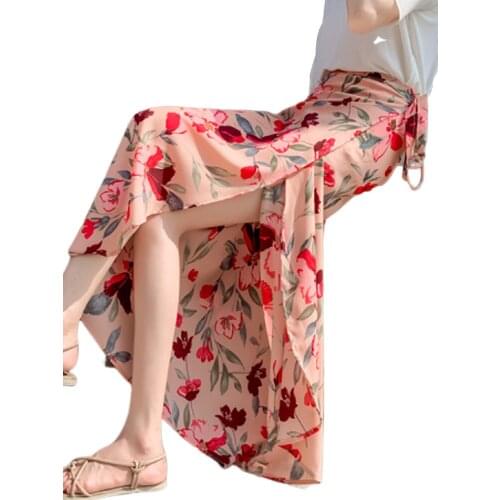 ZG1760 2021 summer new womens fashion temperament beach package hip chiffon floral skirt cheap wholesale